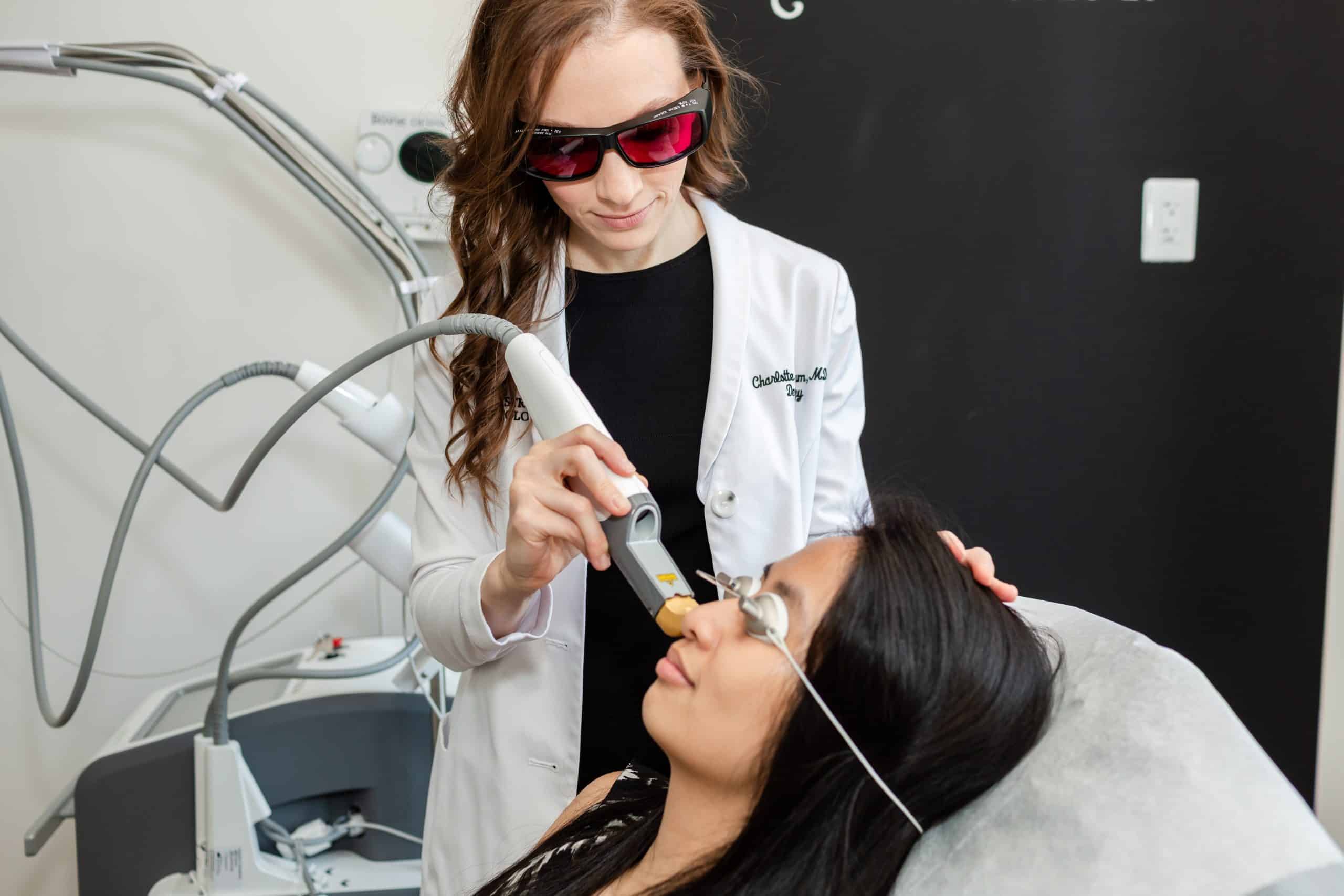 patient undergoing a Laser Genesis treatment in NYC