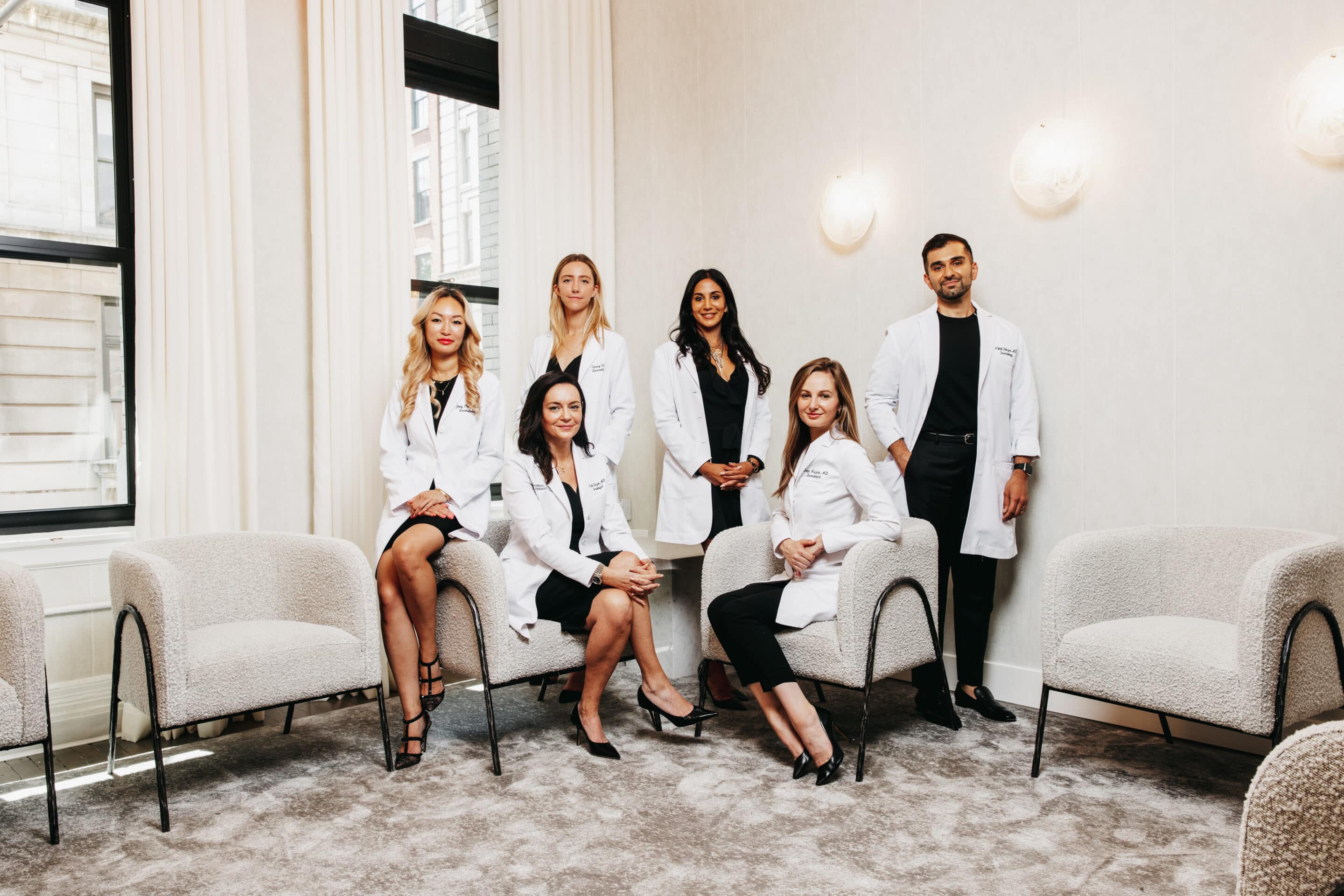 Group photo of Board Certified Dermatologists at Spring Street Dermatology, New York City, NY.